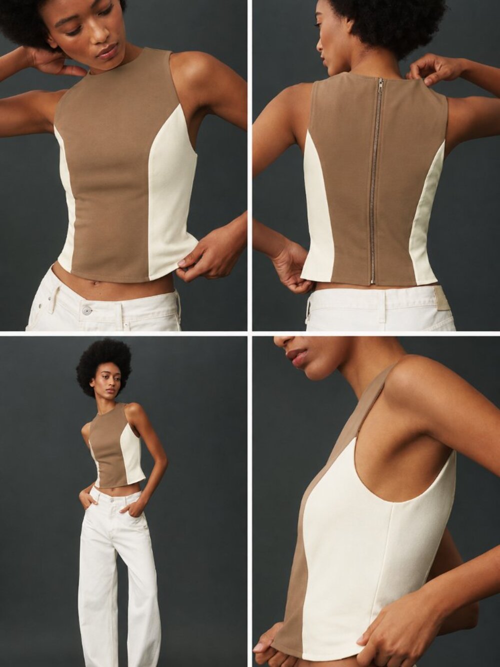 Anthropologie - Flat White - Colorblock Tank